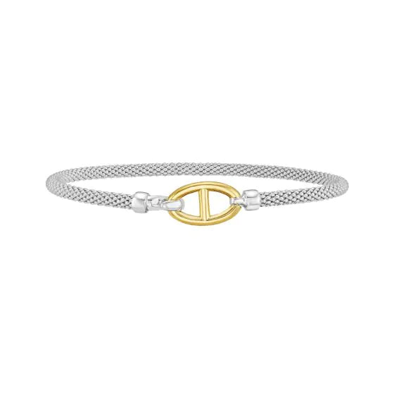 Silver and 18K Prosecco Anchor Bangle