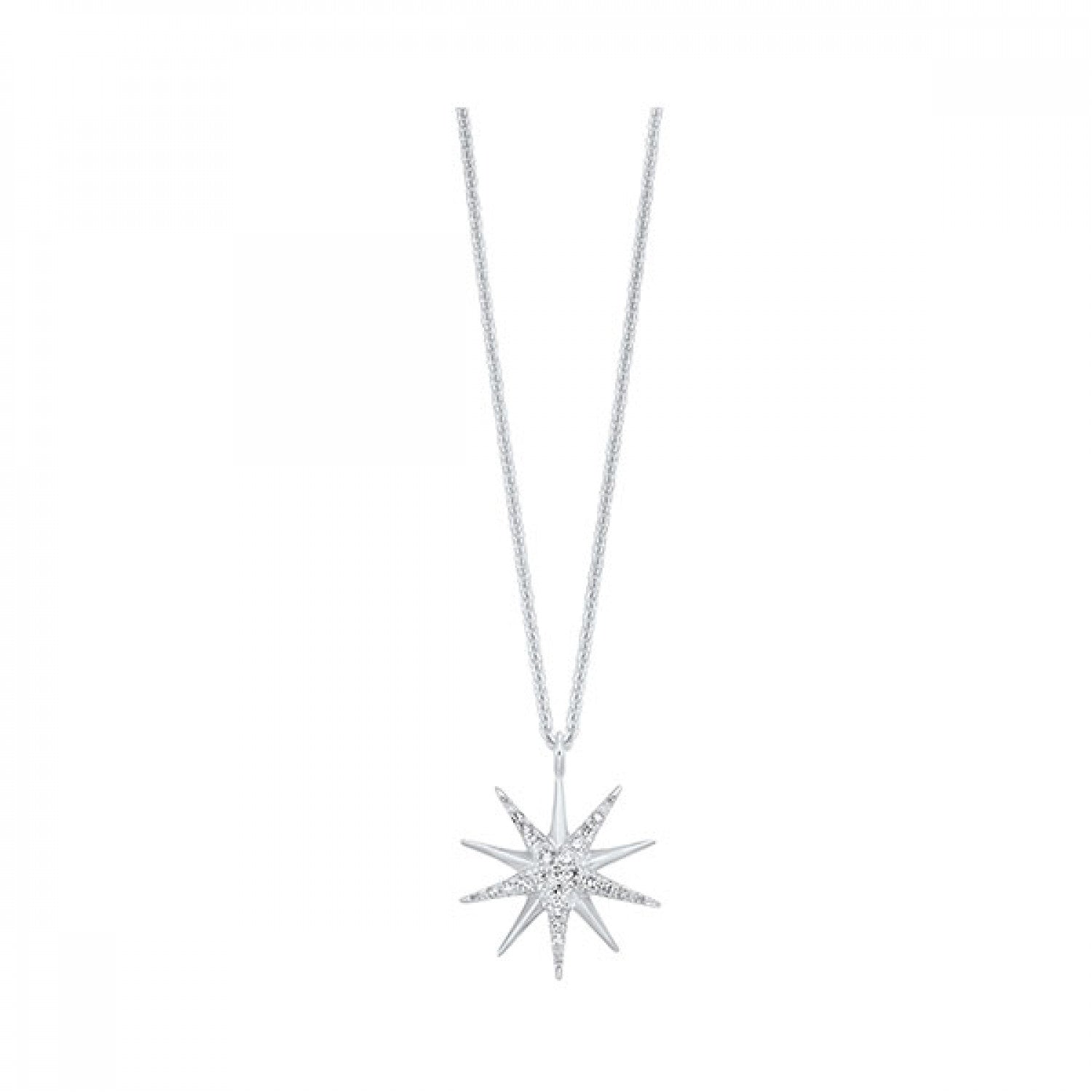 HOLIDAY GIFT GUIDE - 12h - sterling silver diamond starburst necklace