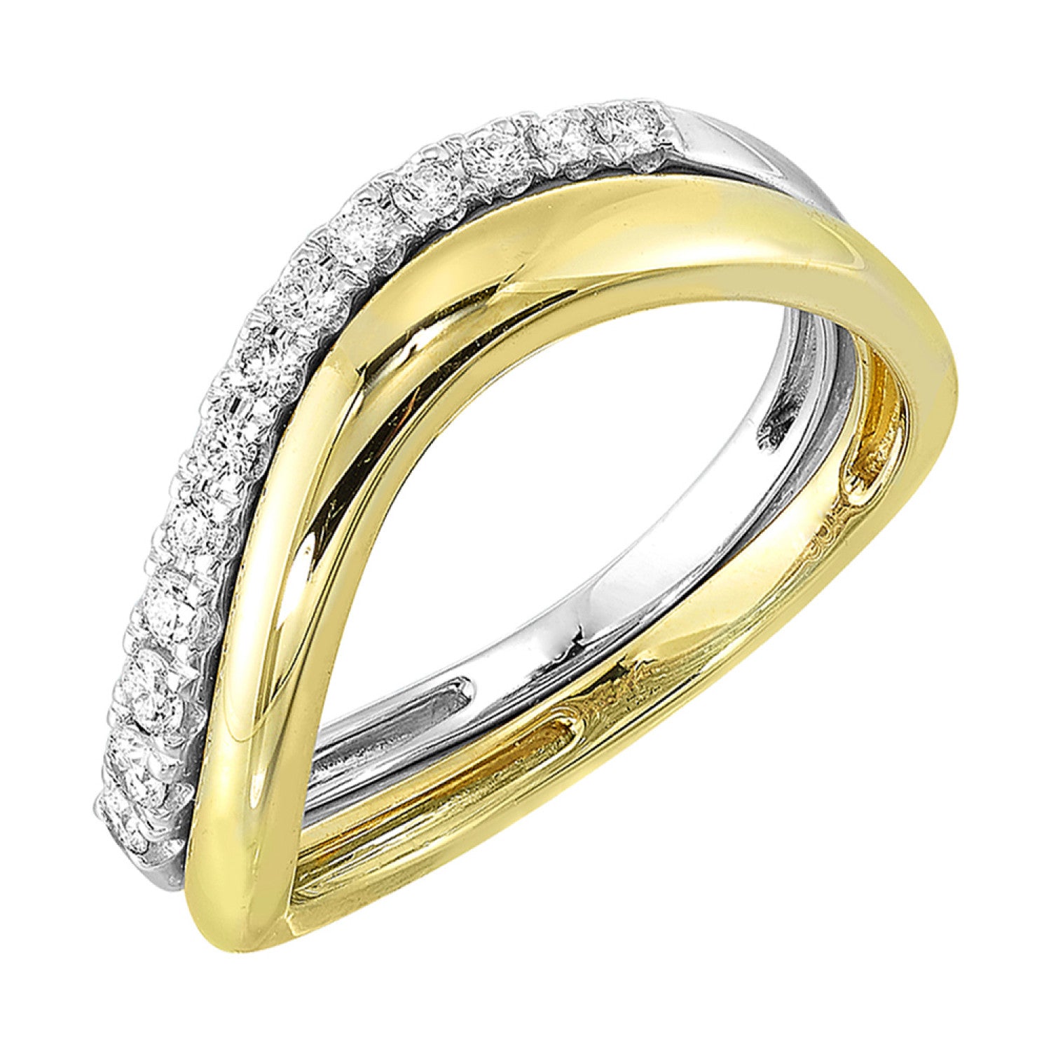 HOLIDAY GIFT GUIDE - 12k - 14K two tone 1/5CTW Diamond ring set