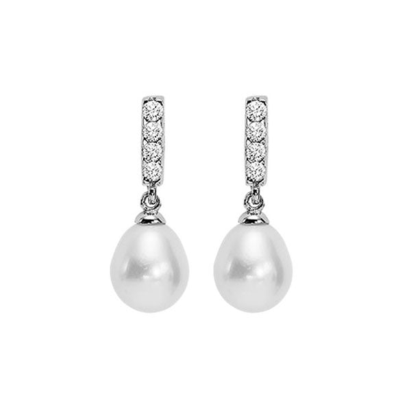 Silver & Pearl 1 1/2Ctw Earring