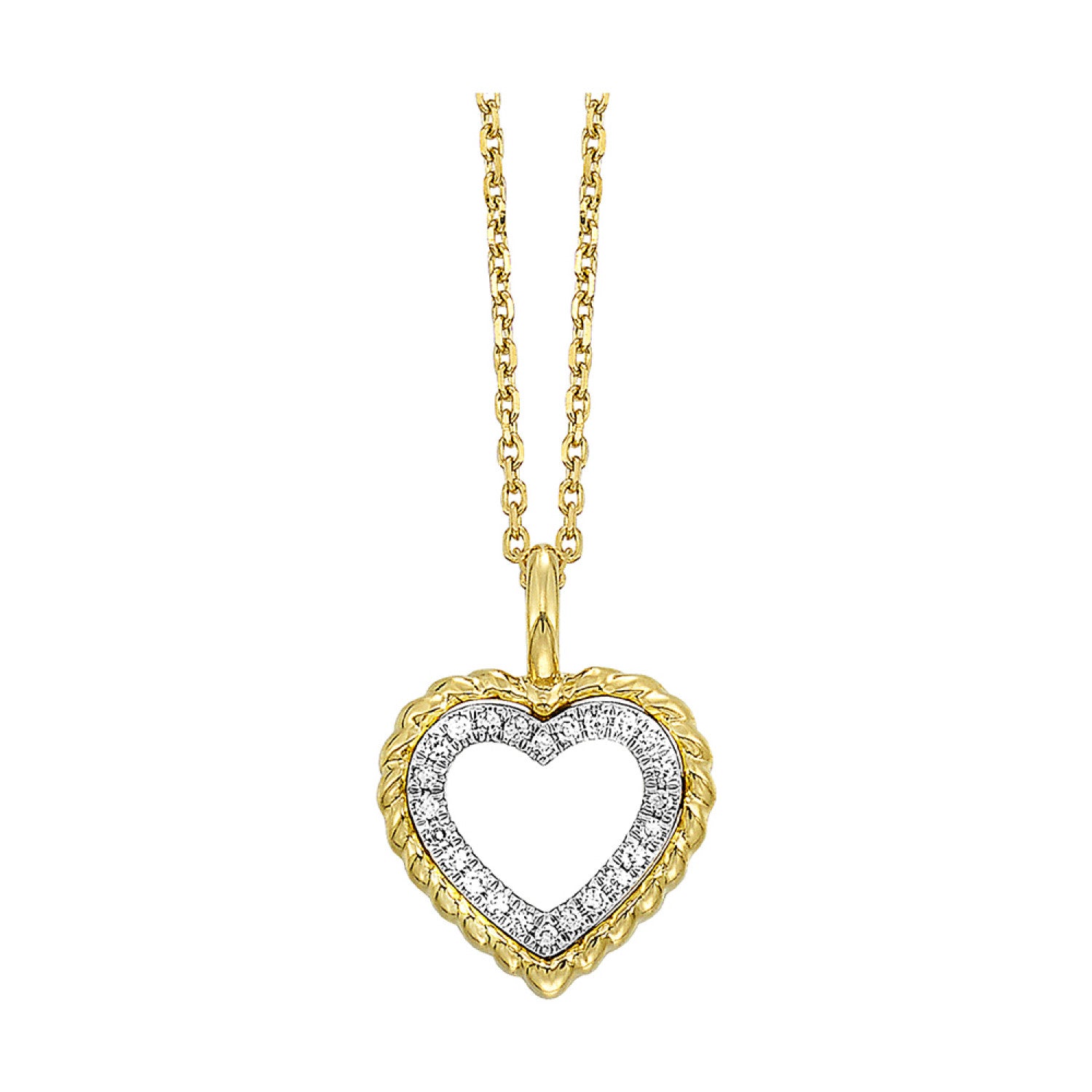 HOLIDAY GIFT GUIDE - 13D - 14K YELLOW GOLD Diamond Heart Necklace