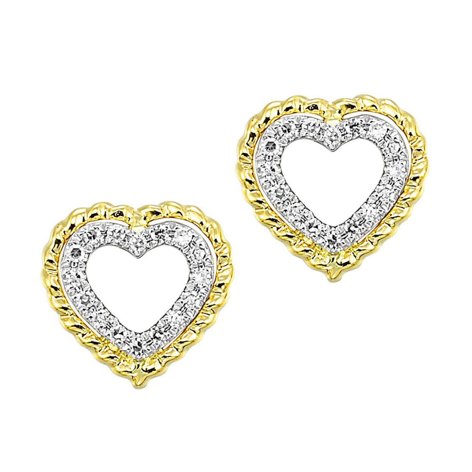 HOLIDAY GIFT GUIDE - 13F - 14K YELLOW GOLD Diamond Heart earrings