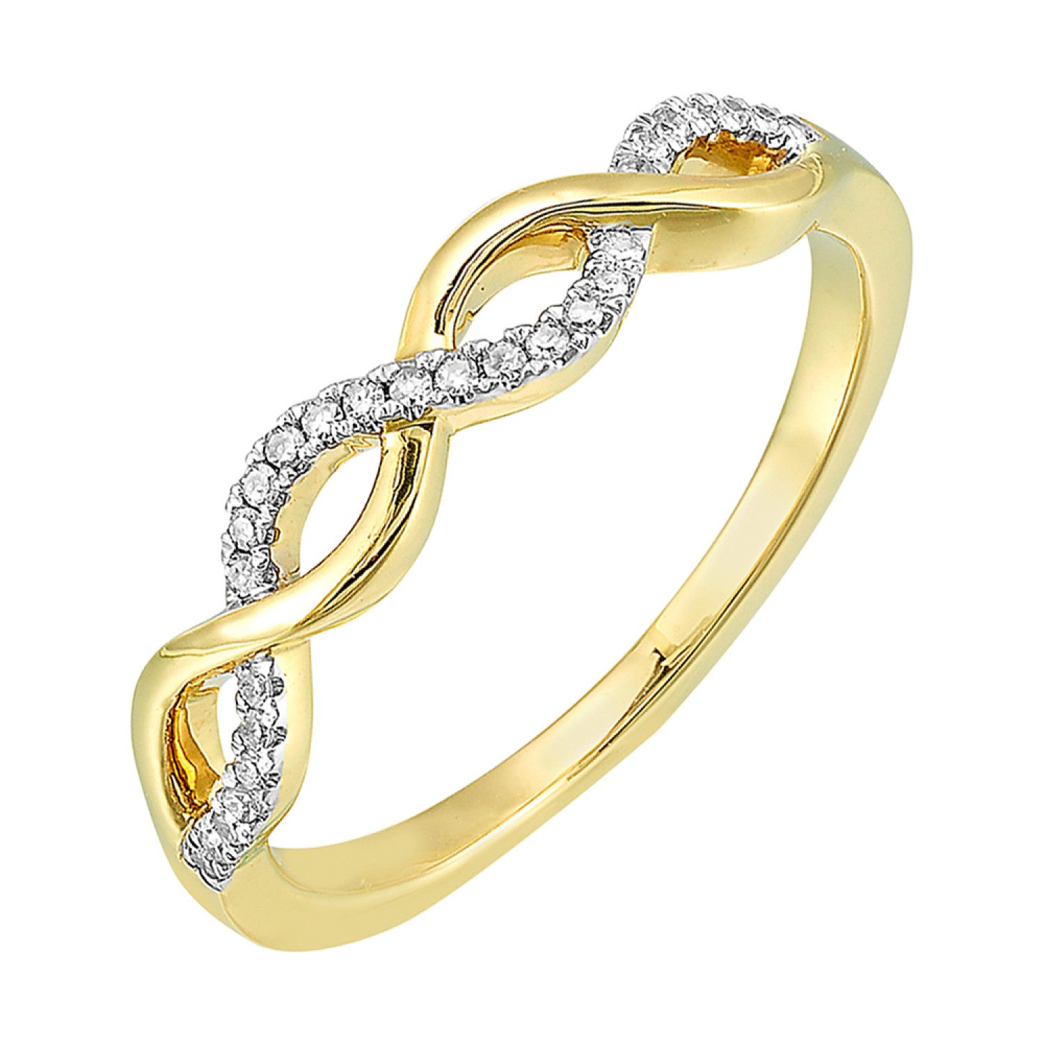HOLIDAY GIFT GUIDE - 13k- 10K YELLOW GOLD Diamond twist Ring
