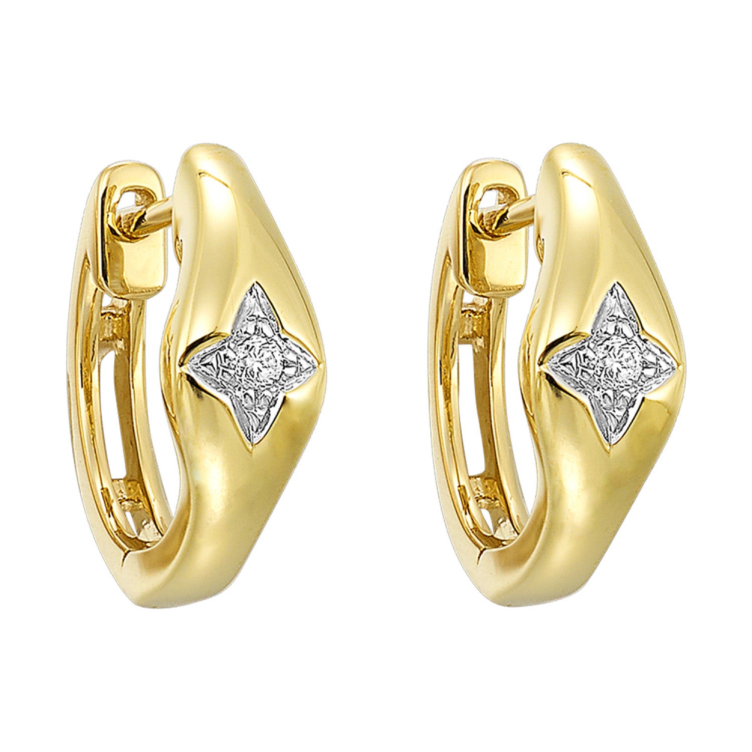 HOLIDAY GIFT GUIDE - 6G - 14K YELLOW Gold 1/20ctw diamond hoop earrings