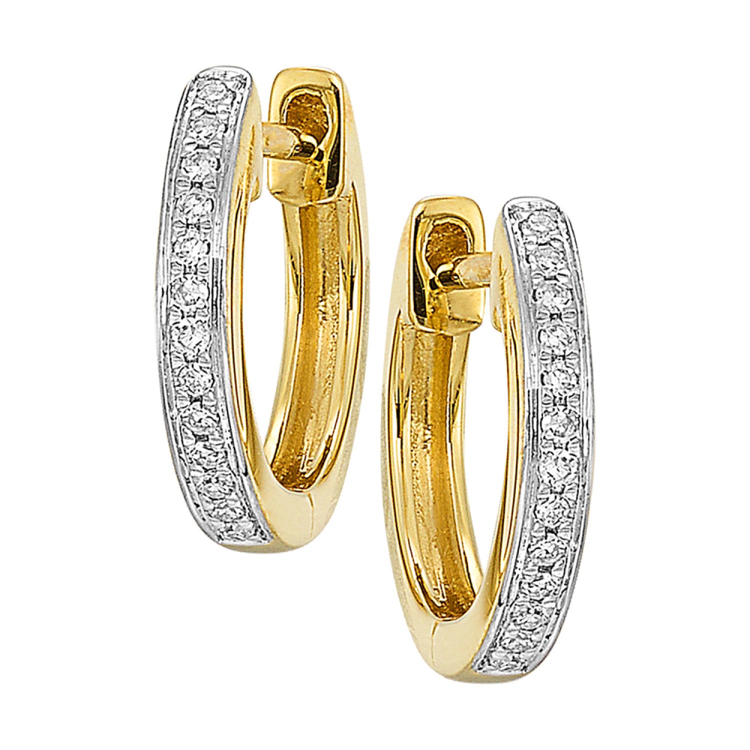 HOLIDAY GIFT GUIDE - 6j - 14K yellow Gold 1/15ctw diamond hoop earrings