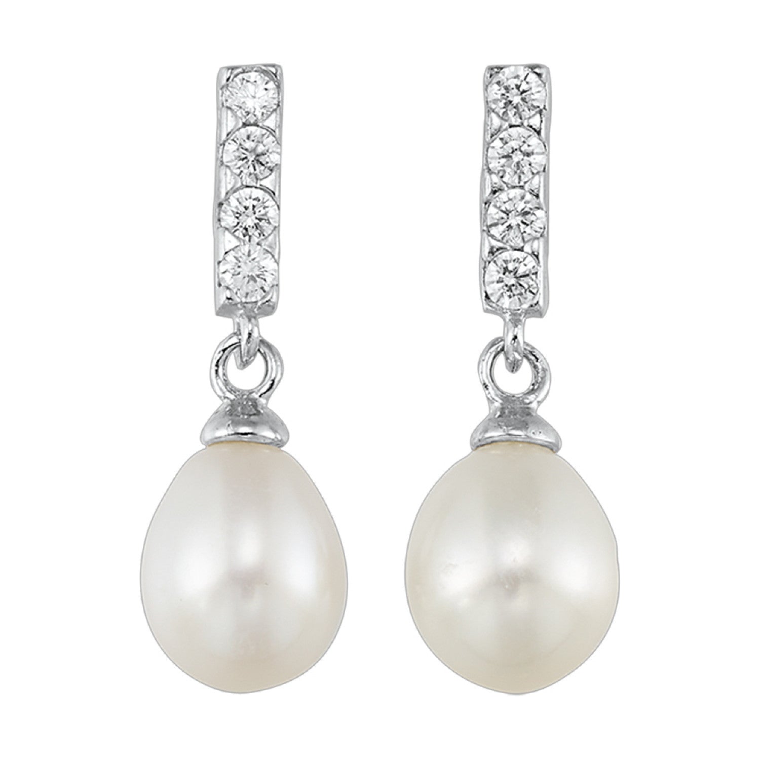 HOLIDAY GIFT GUIDE - 8h - sterling silver cz and pearl earrings