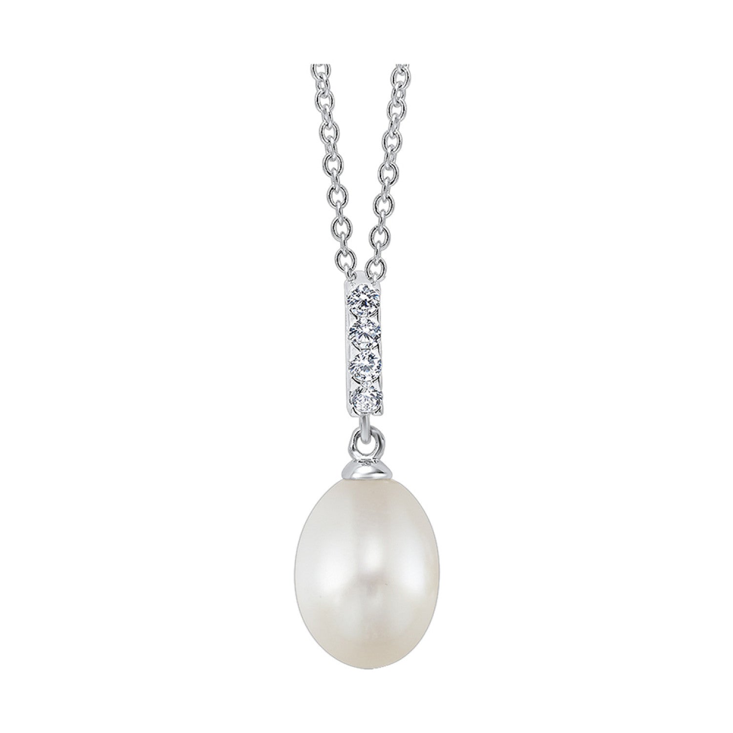 HOLIDAY GIFT GUIDE - 8j - sterling silver cz and pearl pendant