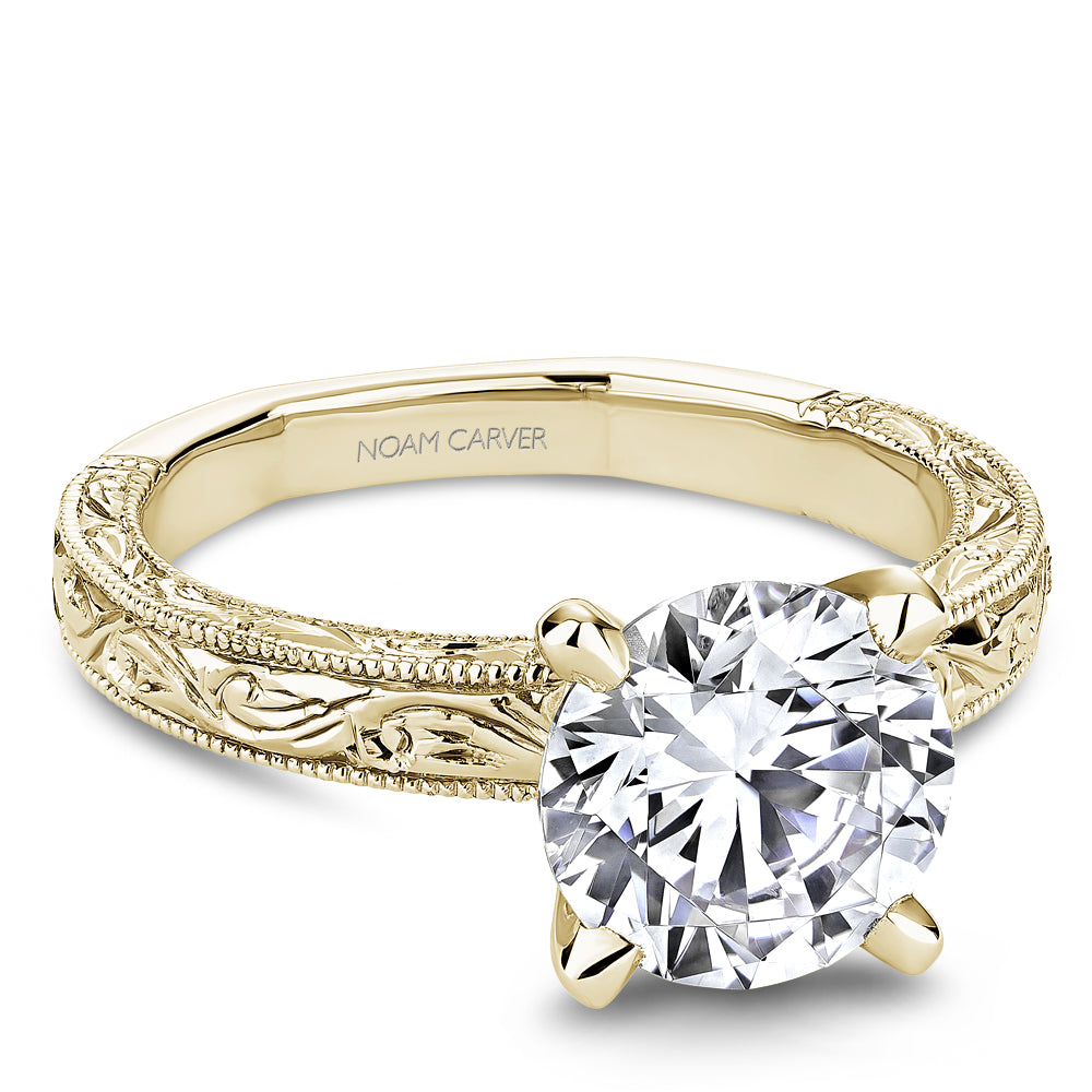 14K Yellow Gold Engagement Ring-Setting Only