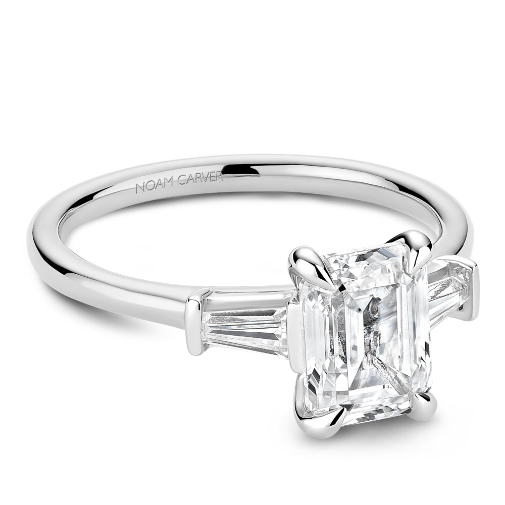 14K White Gold Engagement Band-Setting and Stones Only