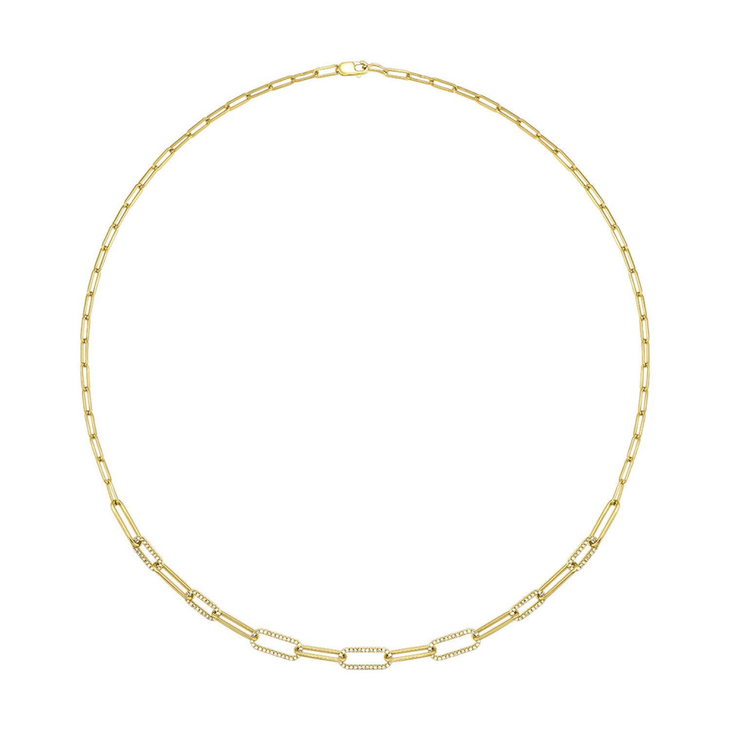 HOLIDAY GIFT GUIDE - 2C - 14K YELLOW GOLD 1/2CTW PAPERCLIP Necklace