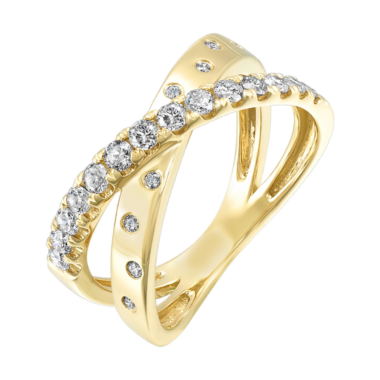 HOLIDAY GIFT GUIDE - 3G - 14K YELLOW GOLD 1/2CTW Diamond BYPASS RING