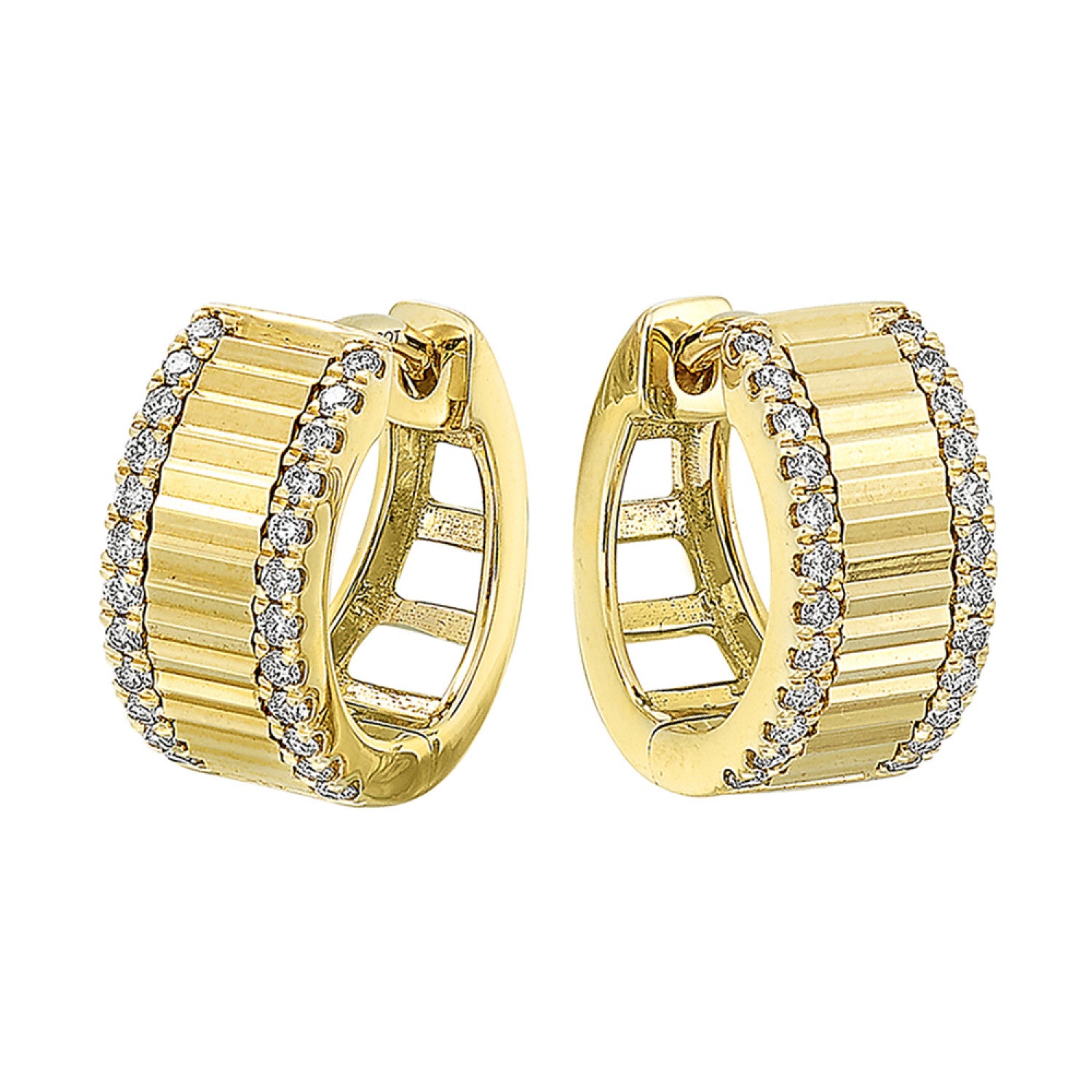 HOLIDAY GIFT GUIDE - 3F - 14K YELLOW GOLD 1/4CTW Diamond HOOP EARRINGS