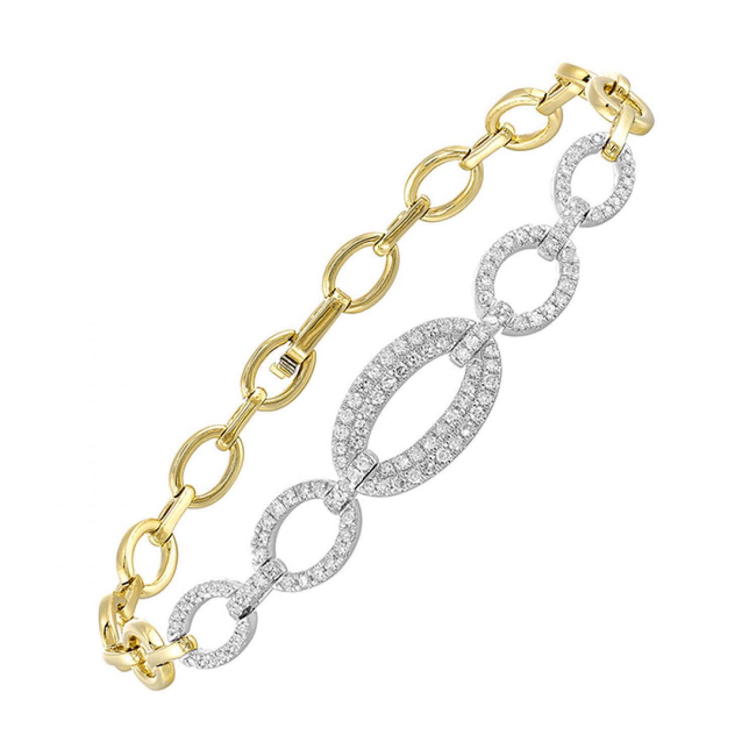 HOLIDAY GIFT GUIDE - 2J - 14K YELLOW AND WHITE GOLD 3/4CTW Diamond BRACELET