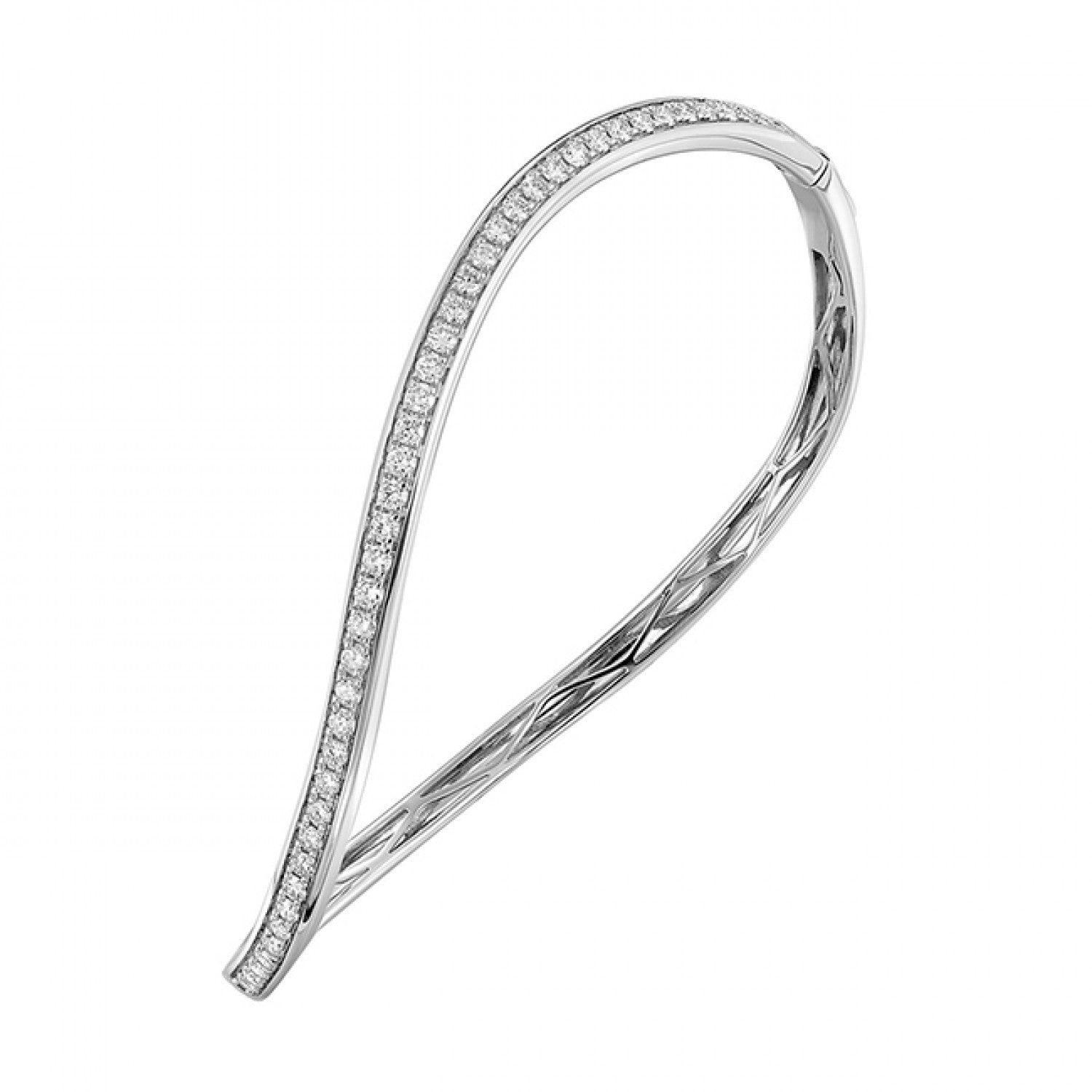 HOLIDAY GIFT GUIDE - 4K - 14K WHITE GOLD 3/4CTW Diamond BANGLE