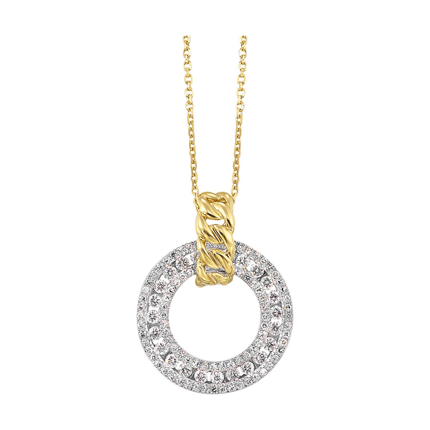 HOLIDAY GIFT GUIDE - 3A - 14K TWO TONE GOLD AND 1/2CTW Diamond Necklace
