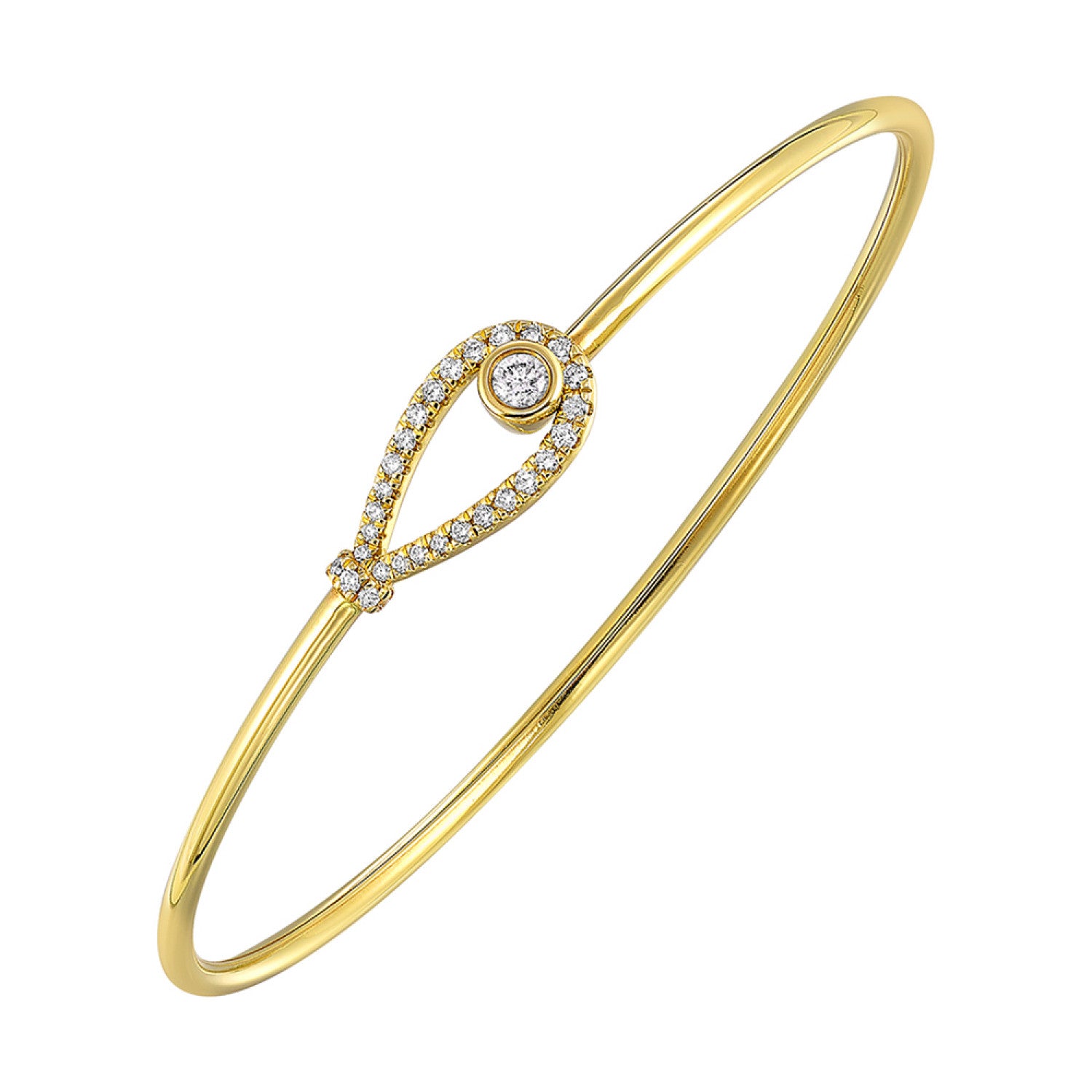 HOLIDAY GIFT GUIDE - 4j - 14K YELLOW GOLD 1/3CTW Diamond BANGLE