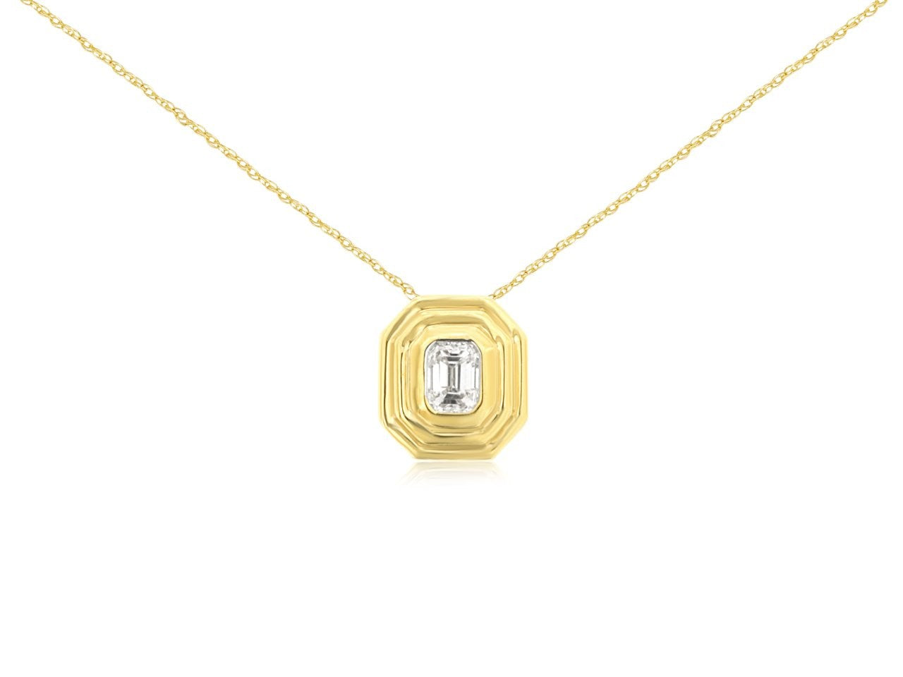 14K Yellow Gold Diamond Pendant