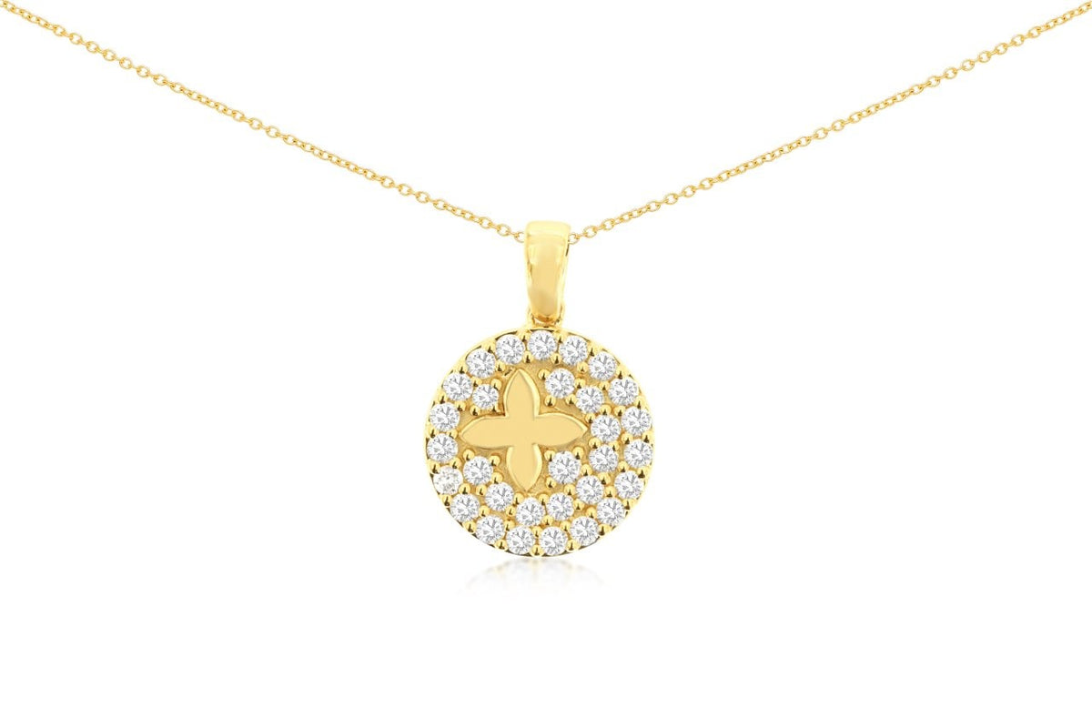 14K Yellow Gold and Diamond Necklace