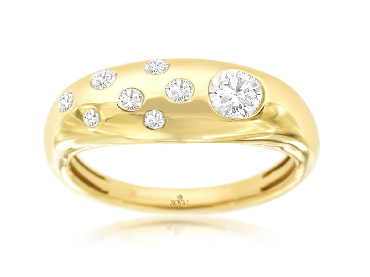 14K Yellow Gold and Diamond Ring