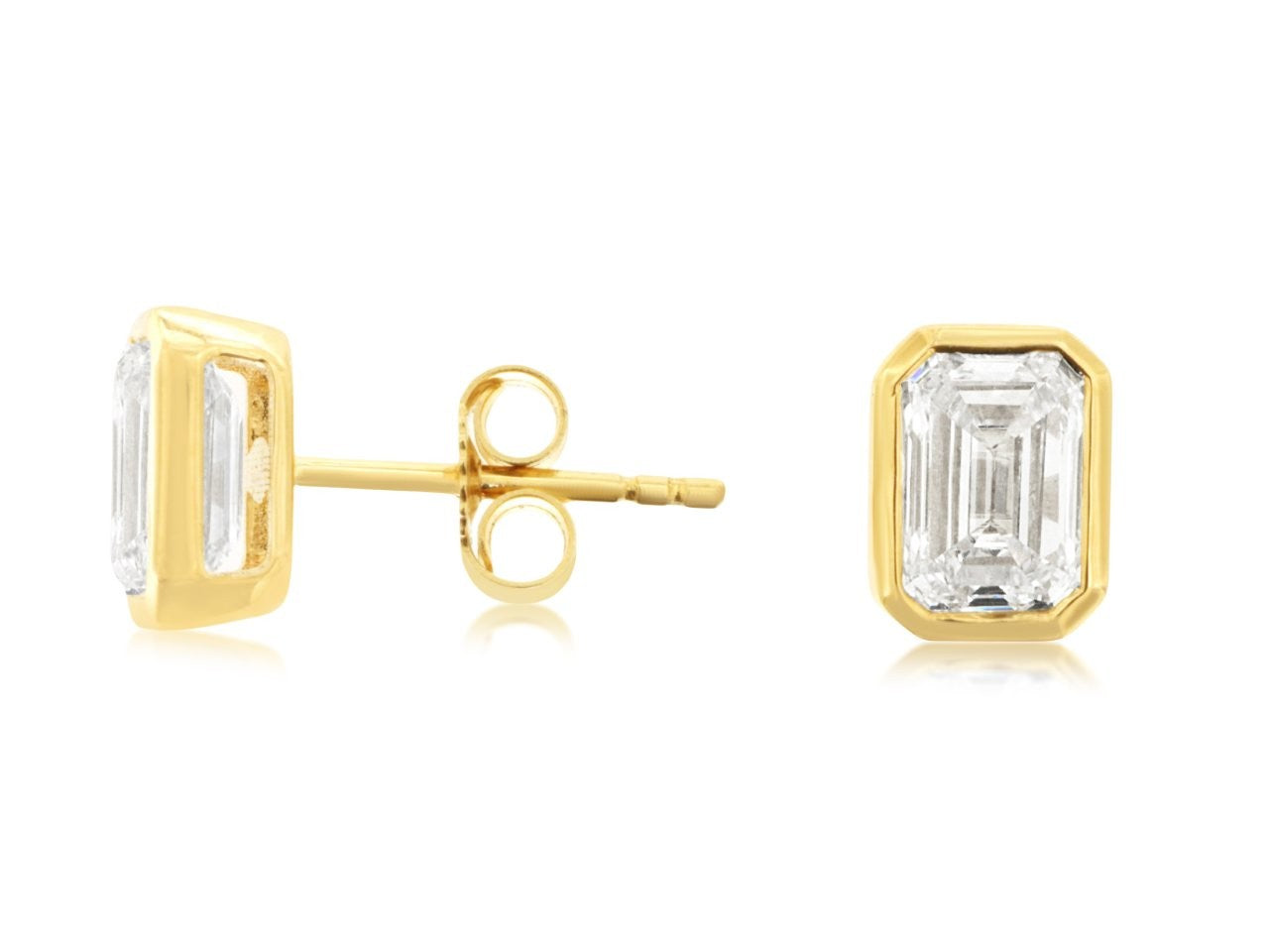 14K Yellow Gold Lab Grown Diamond Stud Earrings