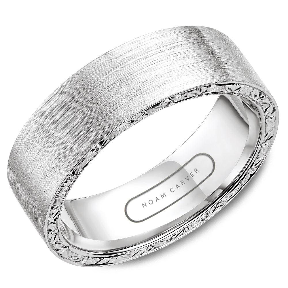 14K White Gold Men's Wedding Band