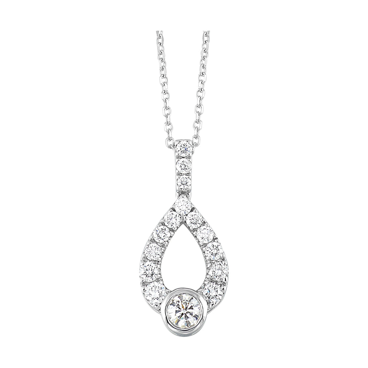 14Kt White Gold Diamond 1/4Ctw Pendant