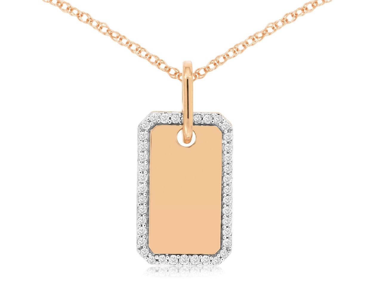14K Rose Gold Pendant with Diamonds