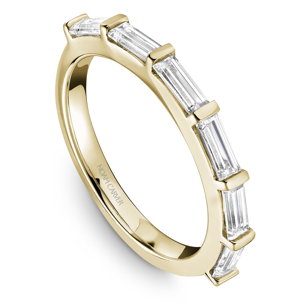 14K Yellow Gold and Diamond Engagement Band