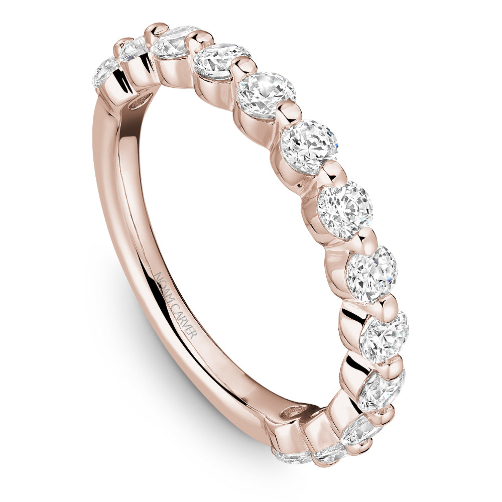 14K Rose Gold and Diamond Wedding Band
