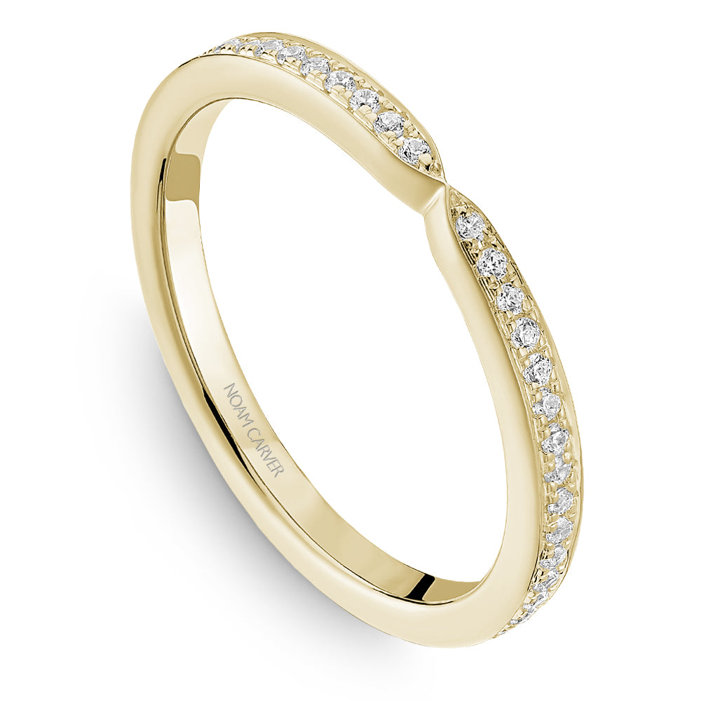 14K Yellow Gold and Diamond Wedding Band