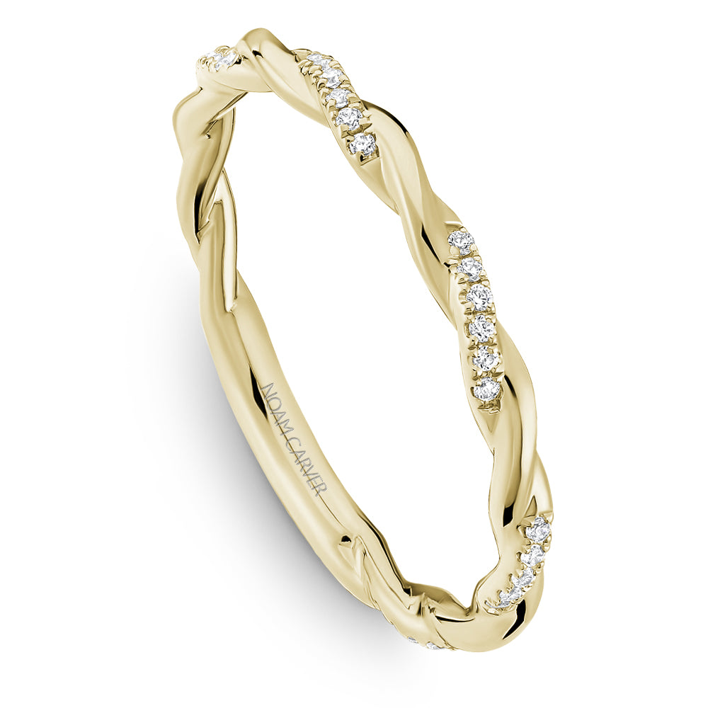 14K Yellow Gold and Diamond Engagement Band