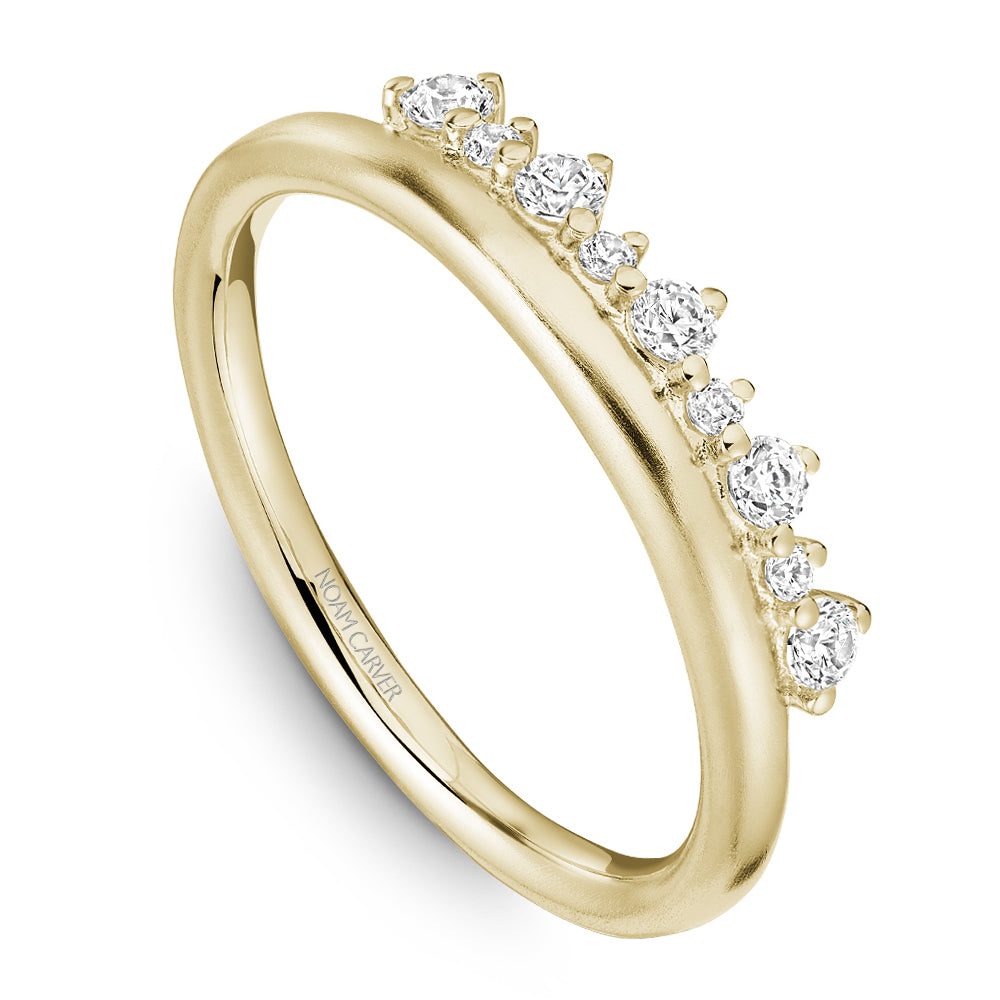 14K Yellow Gold and Diamond Wedding Band