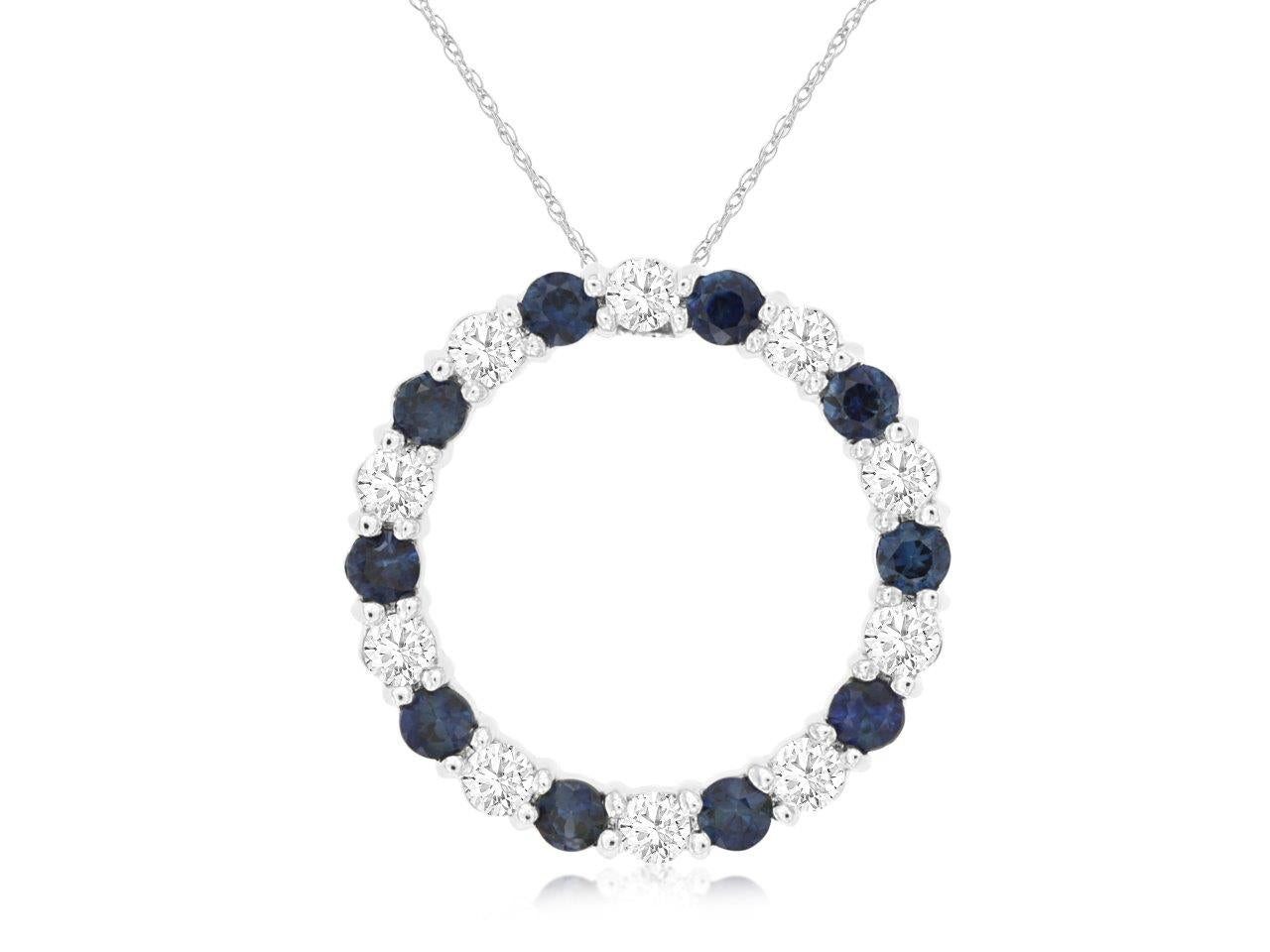14K White Gold and Sapphire Necklace