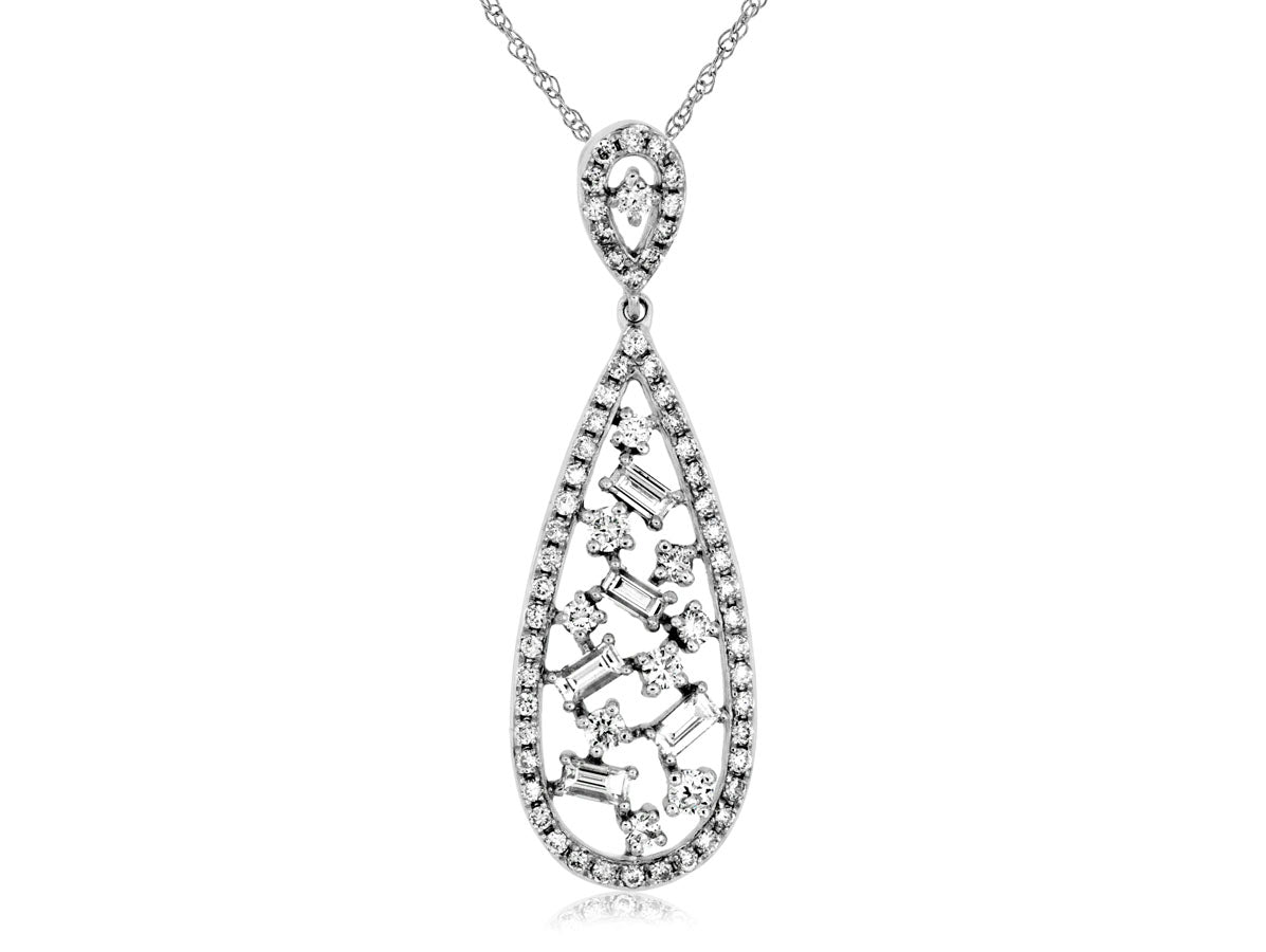 14K White Gold and Diamond Necklace