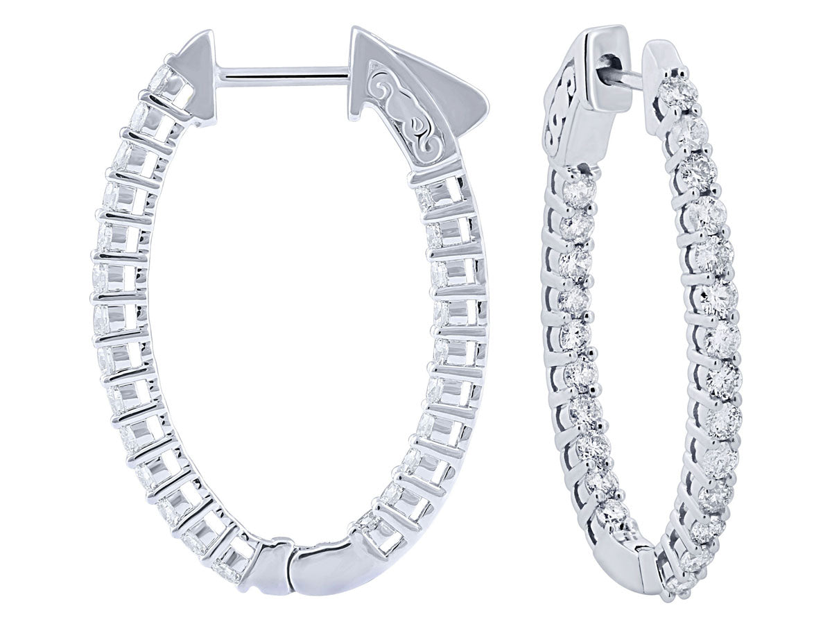 White Gold and Diamond Hoop