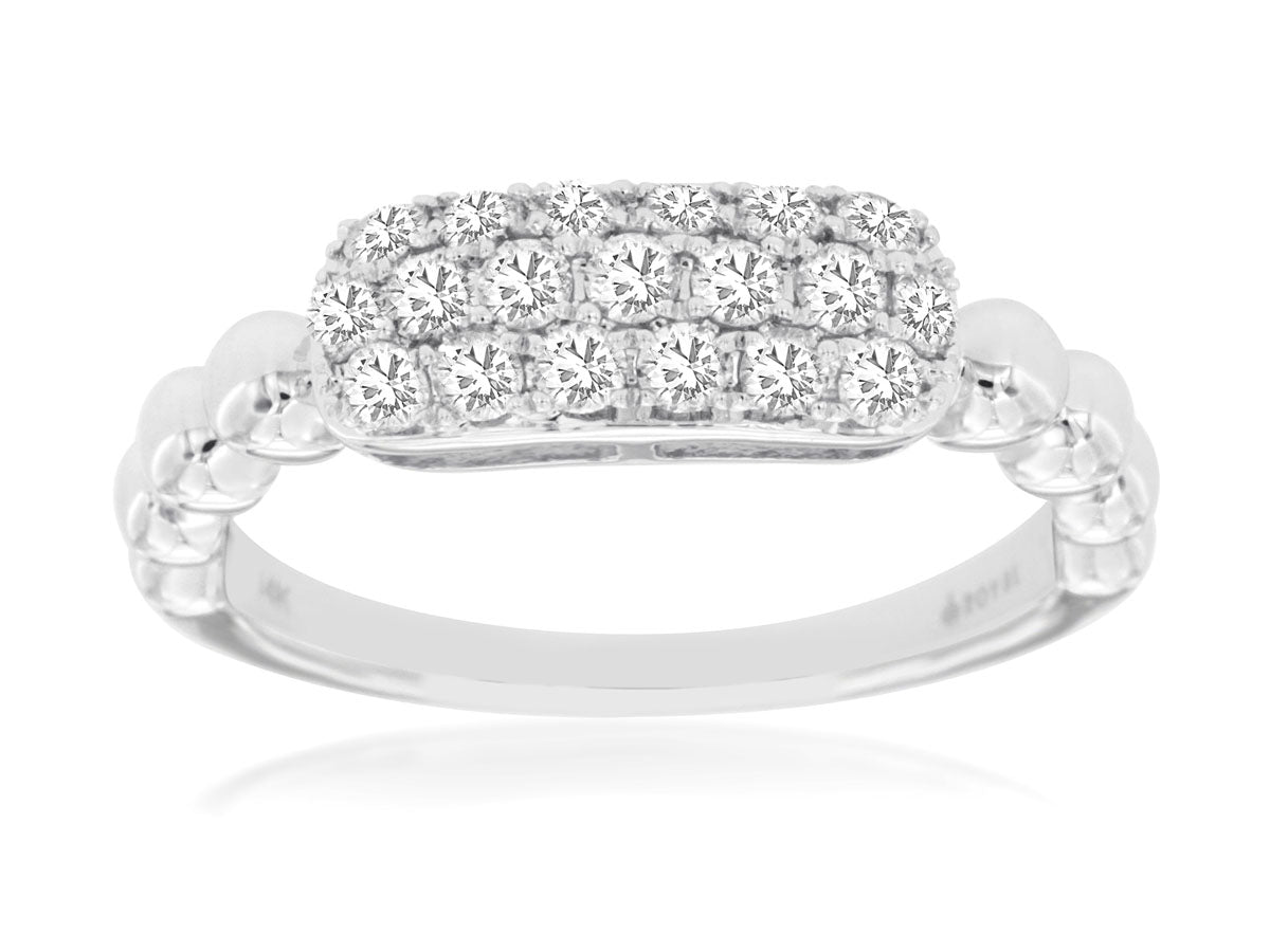 14K White Gold and Diamond Ring