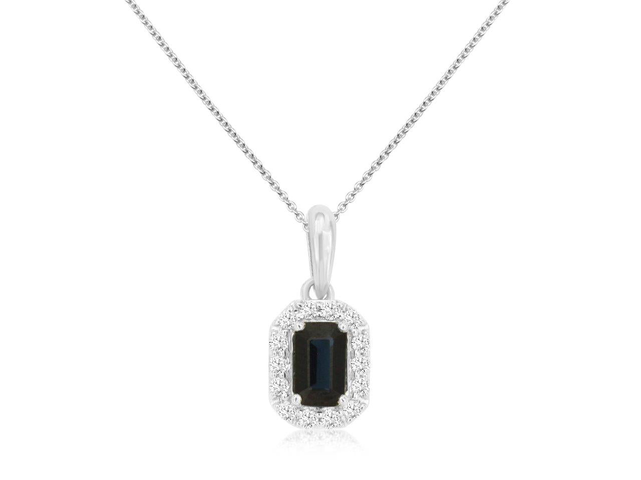 14K White Gold and Sapphire Pendant