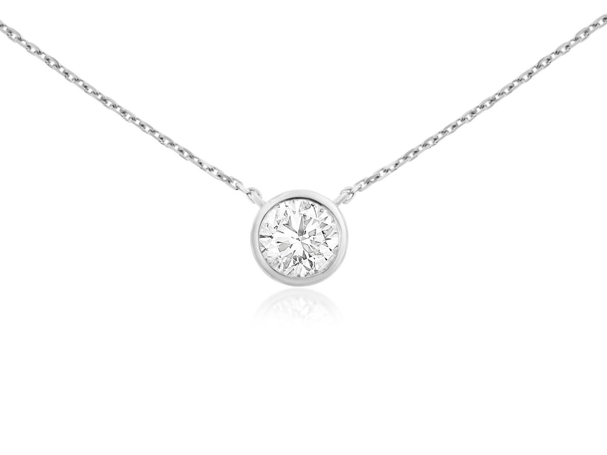 14K White Gold and Lab Grown Diamond Necklace