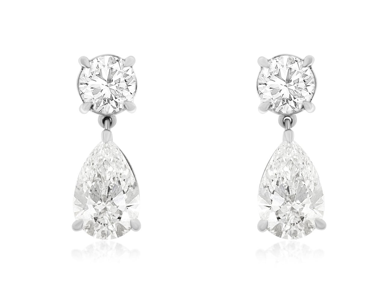 14K White Gold Lab Grown Diamond Dangle Earrings