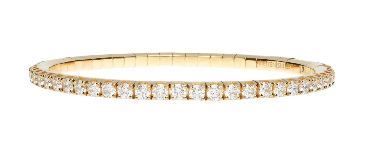 Demeglio 18K Yellow Gold Diamond Stretch Tennis Bracelet