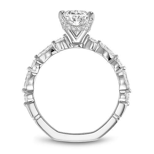 14K White Gold and Diamond Engagement Ring-Setting Only