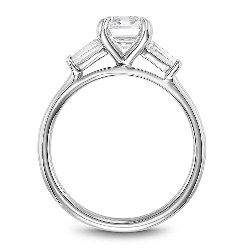 14K White Gold Engagement Band-Setting and Stones Only