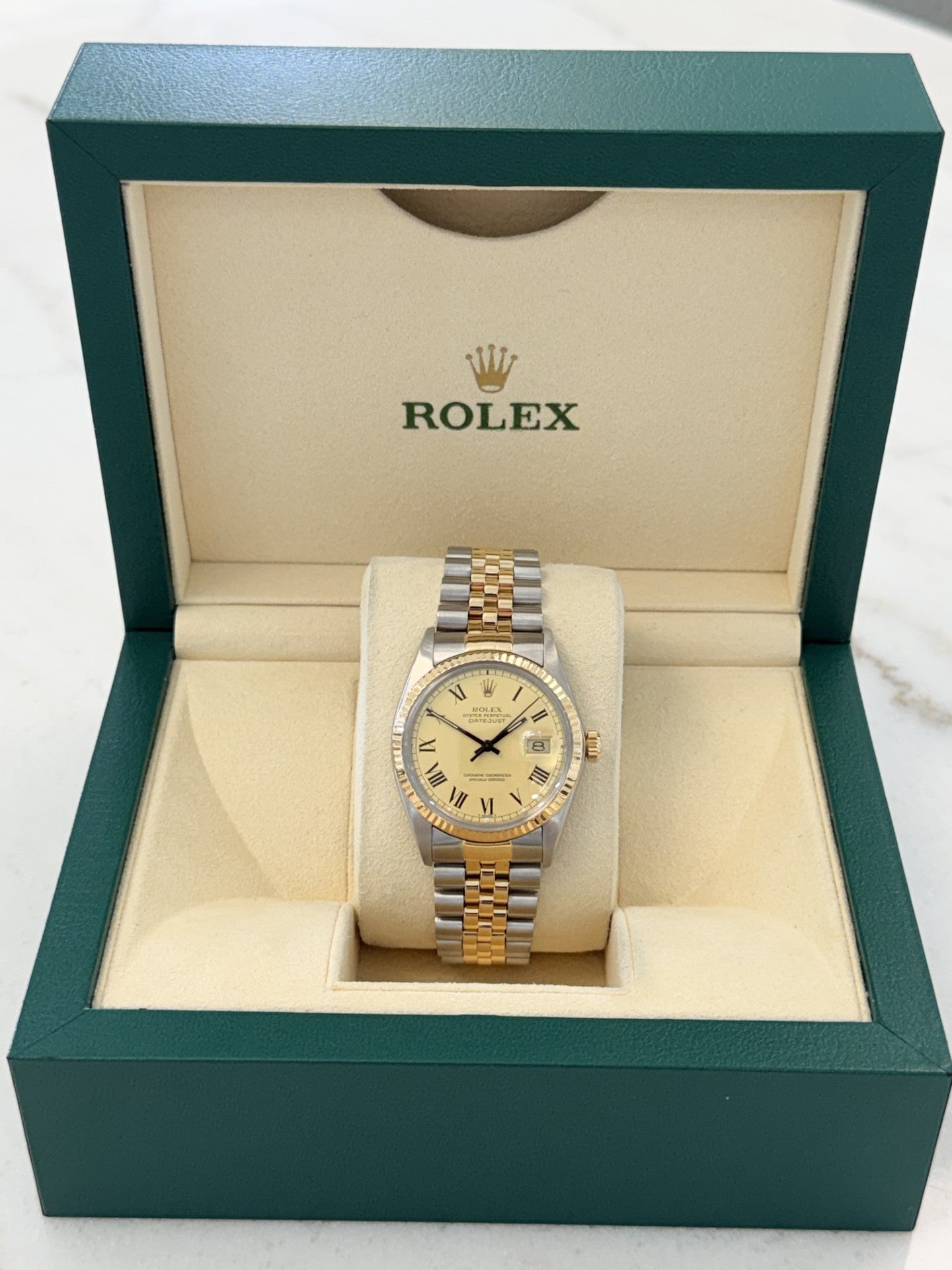 Rolex Datejust Buckley Dial Vintage Mens Watch 16013