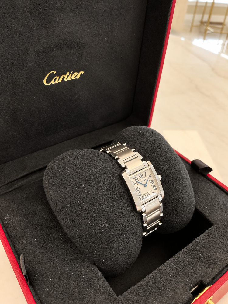 CARTIER TANK SMALL STAINLESS-STEEL QUARTZ WATCH W51008Q3