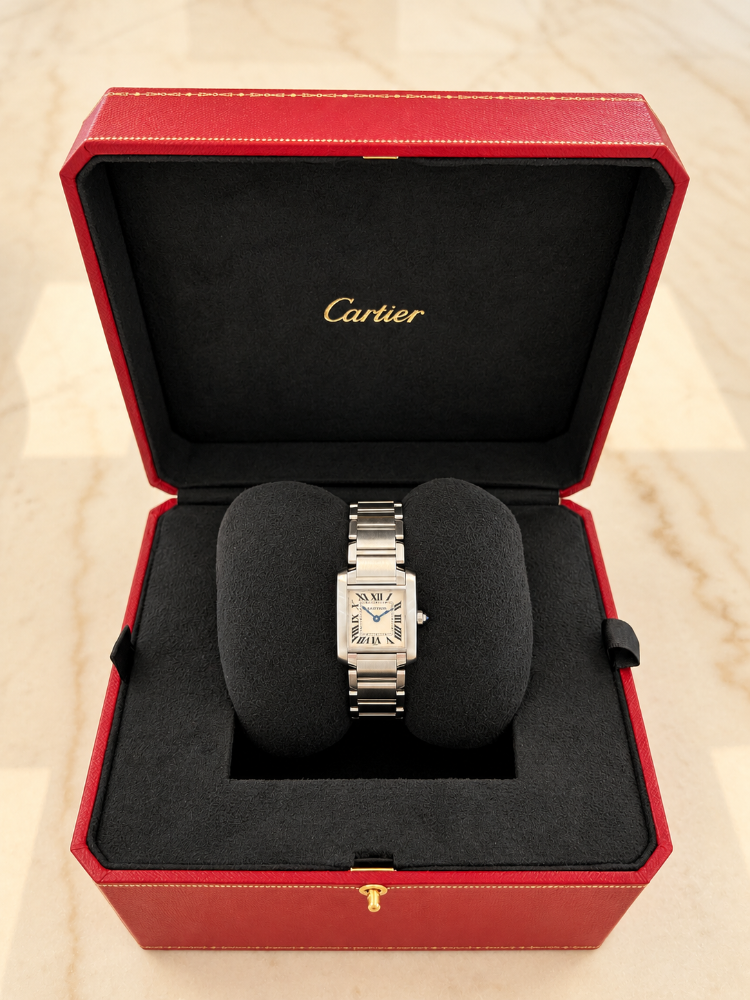 CARTIER TANK SMALL STAINLESS-STEEL QUARTZ WATCH W51008Q3