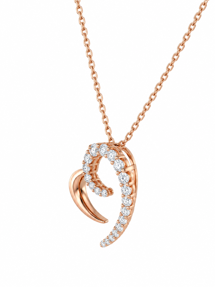 !4K YELLOW GOLD DIAMOND HEART PENDANT