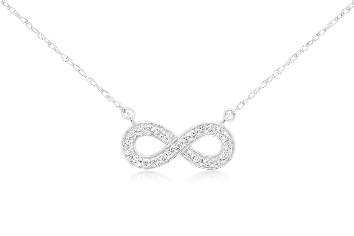 14K WHITE GOLD DIAMOND INFINITY NECKLACE