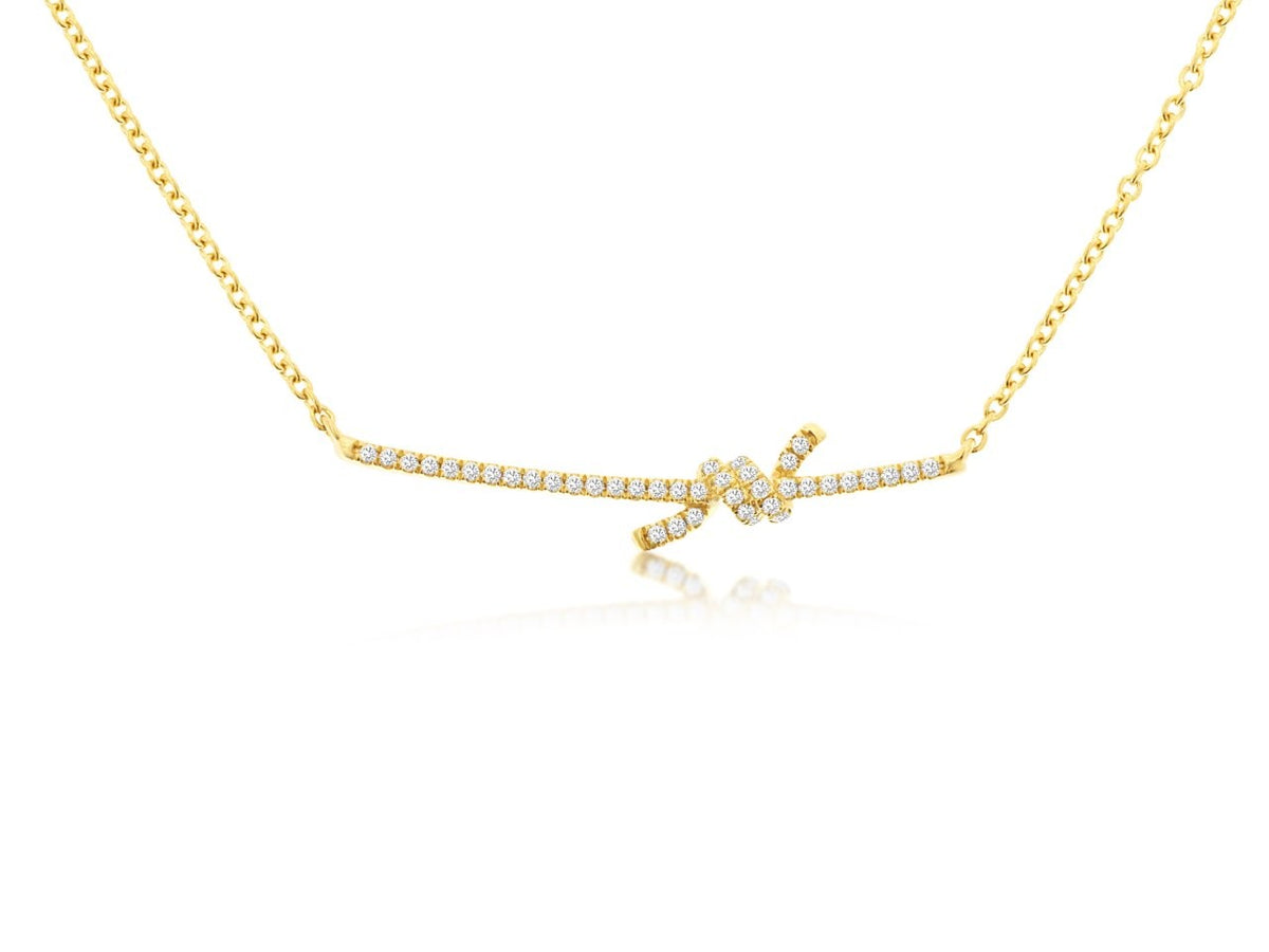 14K YELLOW GOLD DIMANOND KNOT NECKLACE