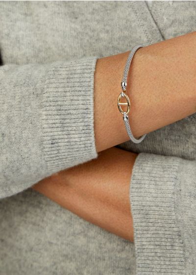 Silver and 18K Prosecco Anchor Bangle